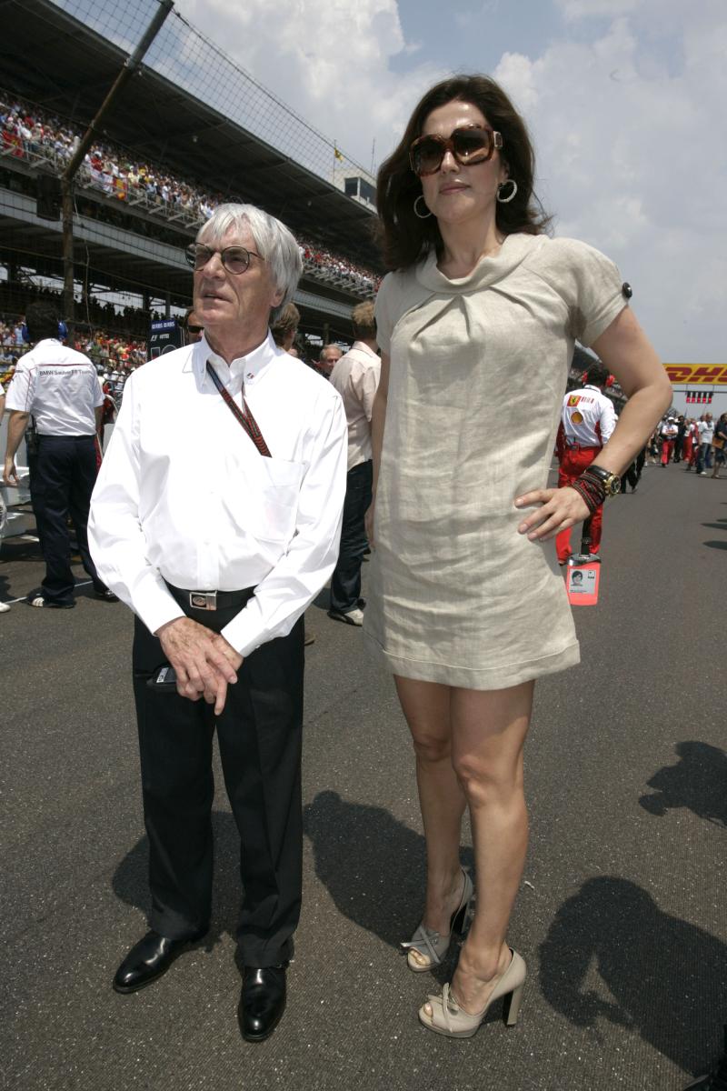 Motorsports / Formula 1: World Championship 2007, GP of USA , Bernie Eccelstone (F1 Organisator) and his wife Slavica, *** Local Caption *** +++ www.hoch-zwei.net +++ copyright: HOCH ZWEI / Michael Kunkel +++