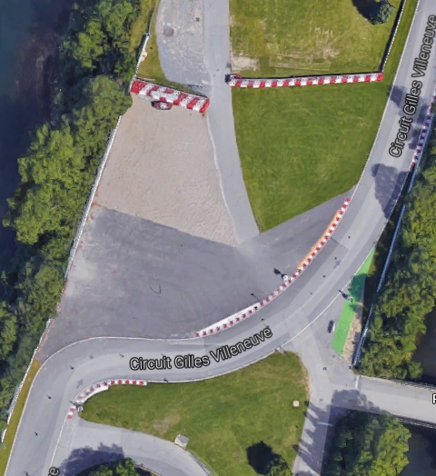 De facto jediná kačírková zóna na okruhu v Montréalu
